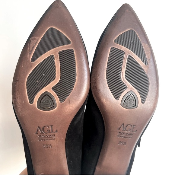 AGL Attilio Giusti Leombruni Black Suede Leather Mary Jane Low-Heel Pumps | 39.5 - Picture 12 of 14